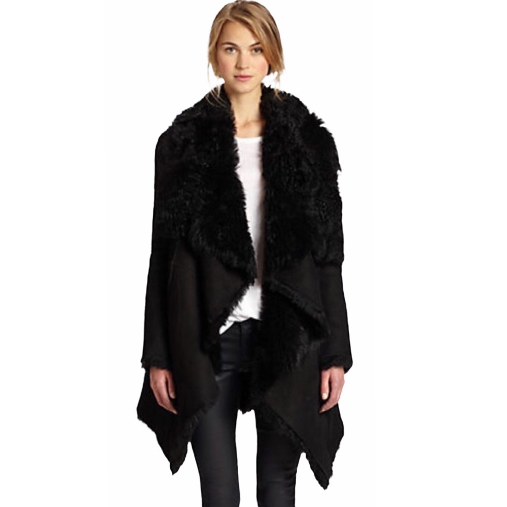 VHTF: UNIF ☻︎ Blogger Fave Chelsea Vegan Shearling Draped Asymmetrical Jacket ☻︎ - Picture 3 of 17